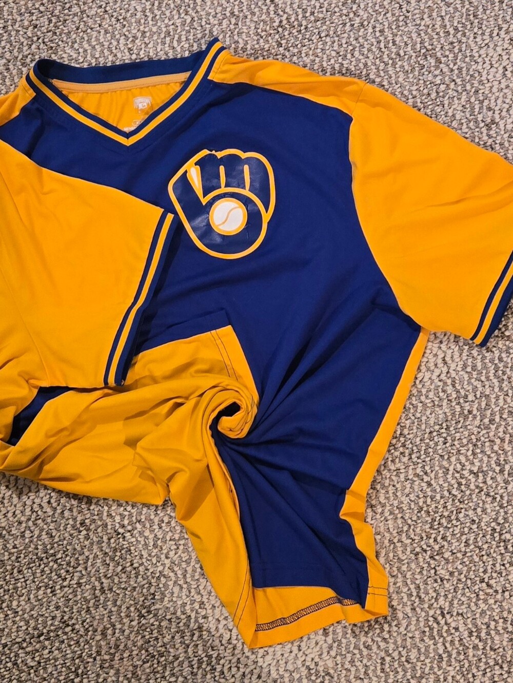 Blue and Gold Baseball Pullover with Logo